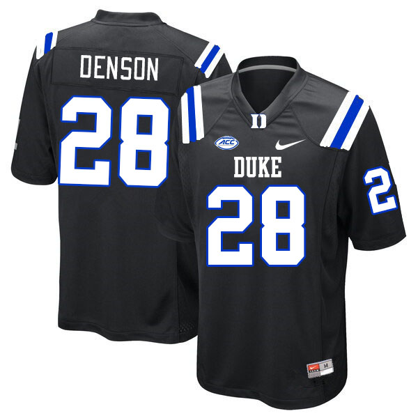 Men #28 Cole Denson Duke Blue Devils College Football Jerseys Stitched-Black